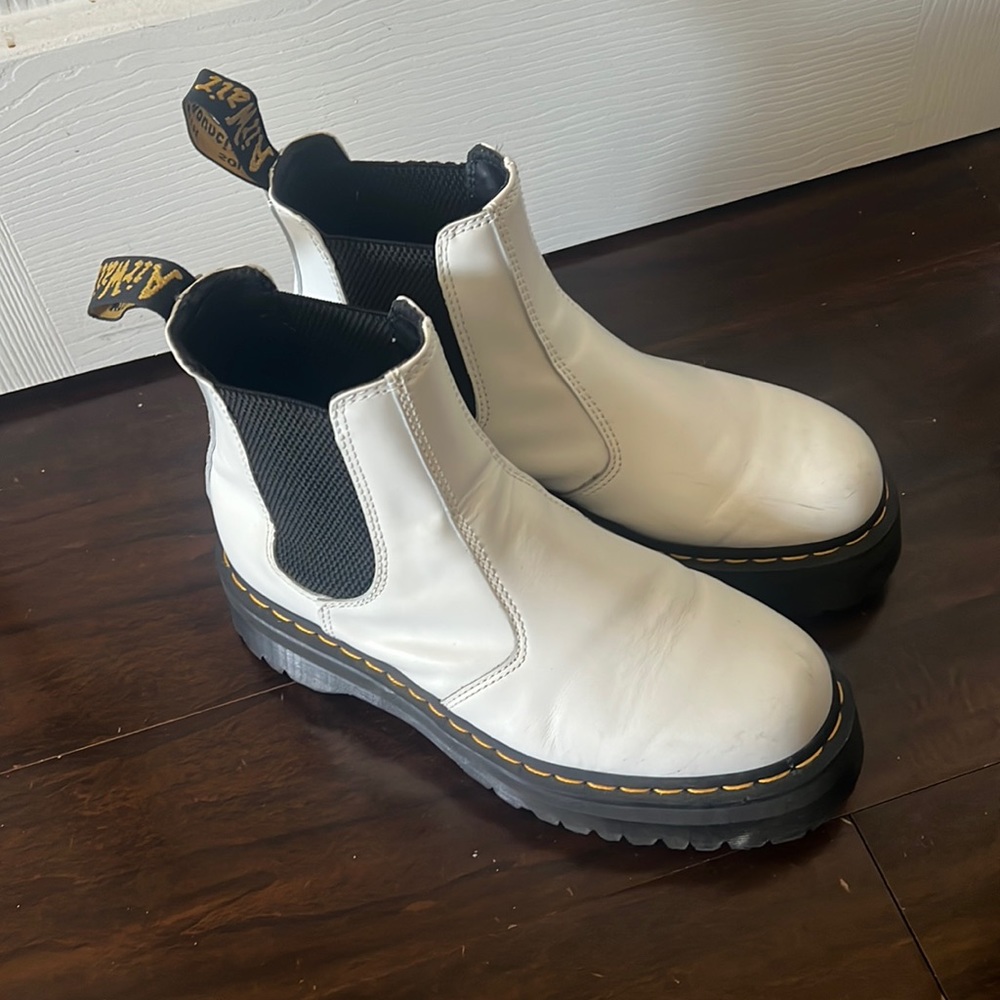 Dr. Martens White Chelsea Boots, size 9 (US Men’s)